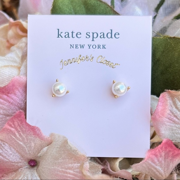 NWT! Kate Spade Mini Pearl Stud Earrings - Picture 4 of 8